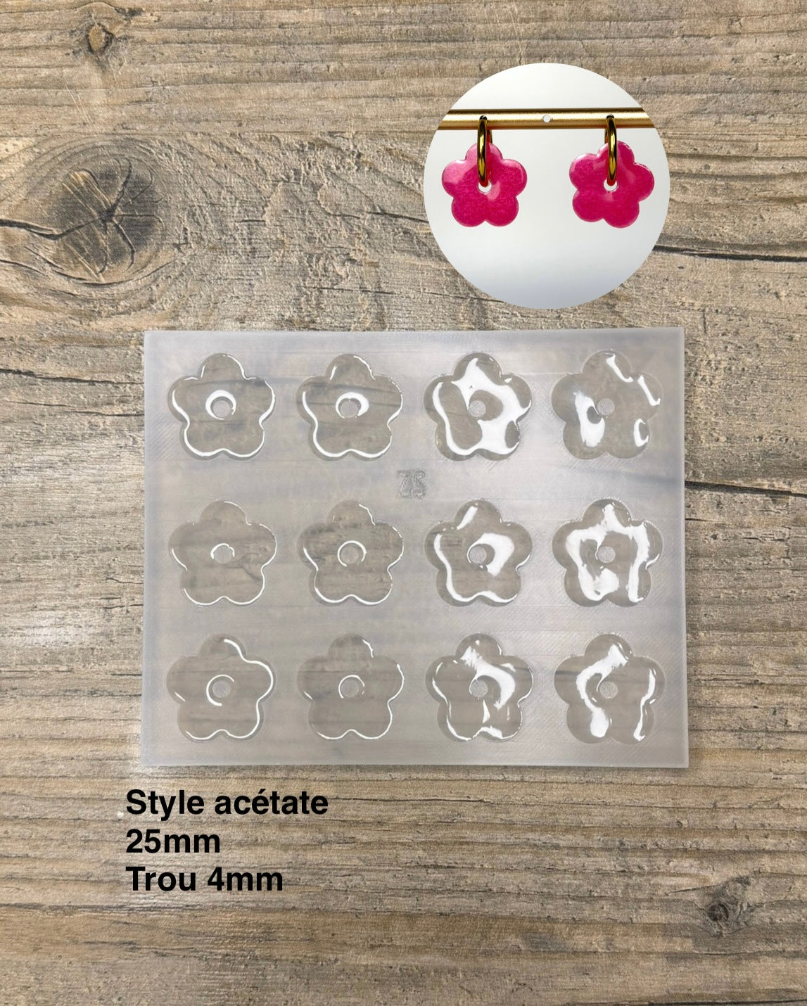 Moule Fleur Plate style acetate