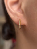 Créoles dorées hexagonales avec zircon 15mm