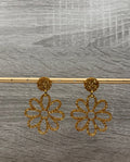 Boucles d'oreille pétales noires et dorées