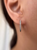Créoles argentées avec zircon 20mm