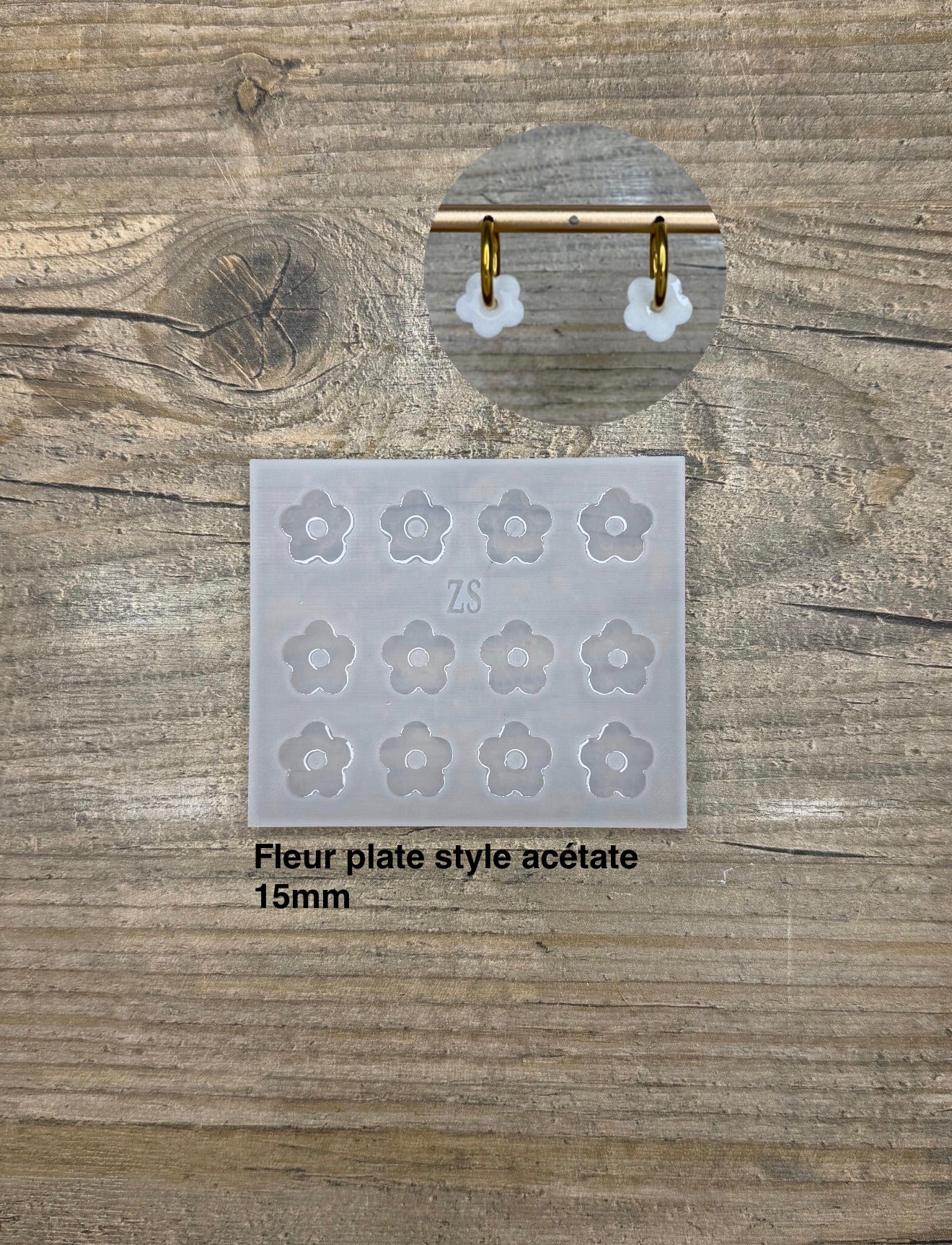Moule Fleur Plate style acetate